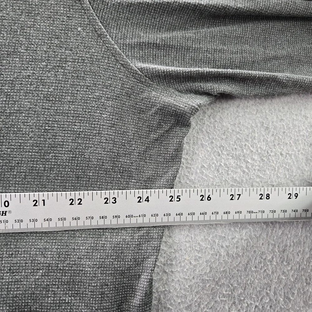 REI‎ Co-Op Men Shirt XXL Gray Henley Polyester Wool Geometric Waffle Knit